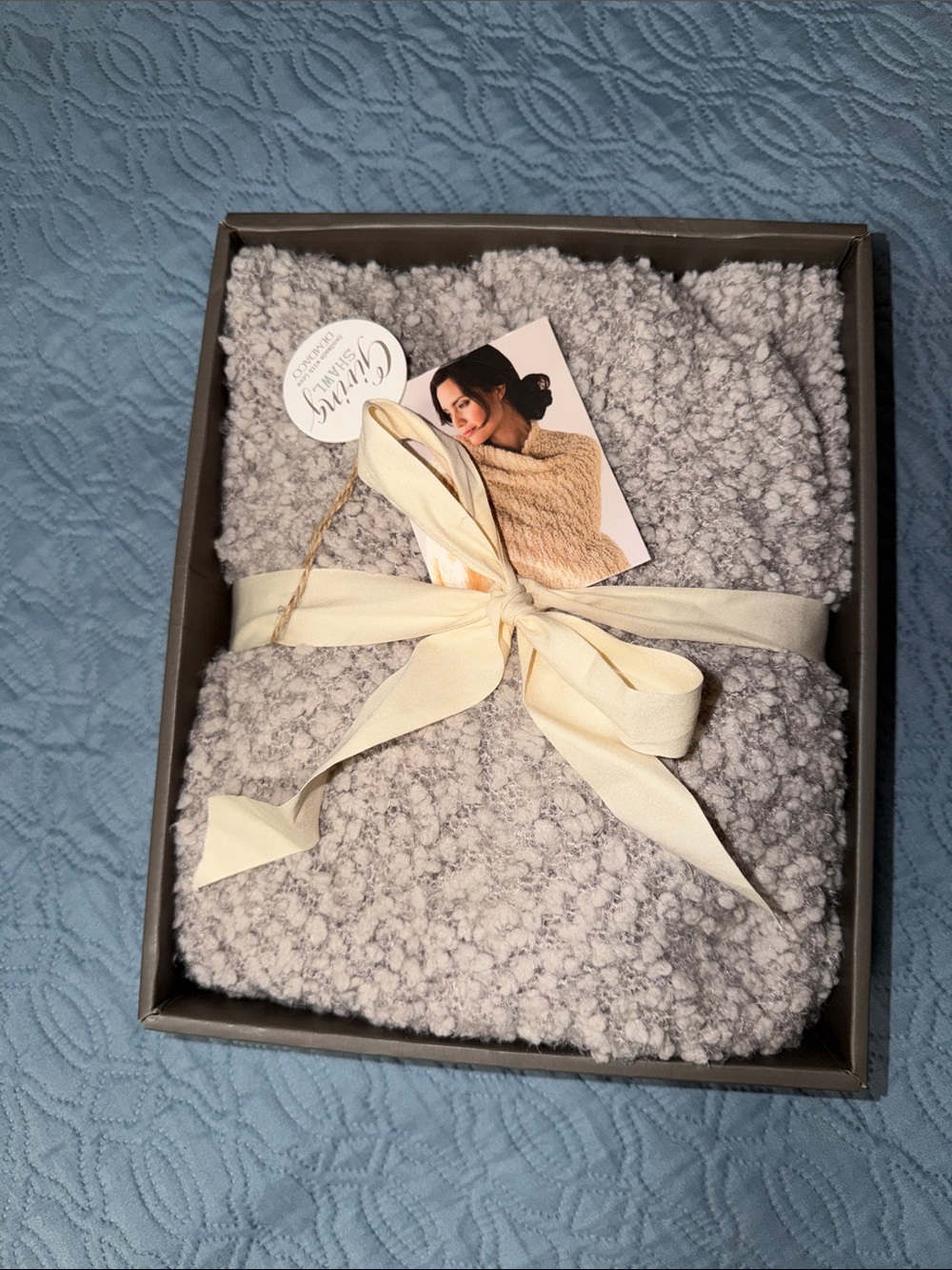 Demdaco Plush Giving Shawl - Taupe